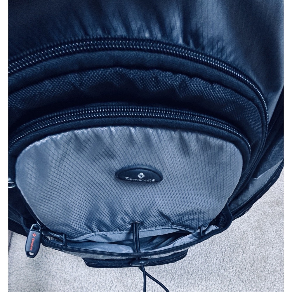 Samsonite Black Gray 17" Sport Backpack 2 Strap Men's Nylon Bag - Picture 8 of 16